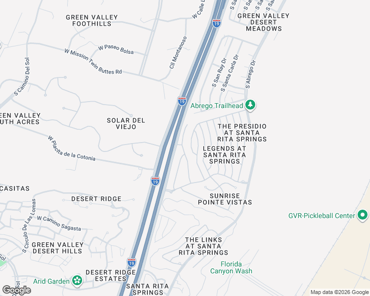 map of restaurants, bars, coffee shops, grocery stores, and more near 2287 South Cliff Drive in Green Valley