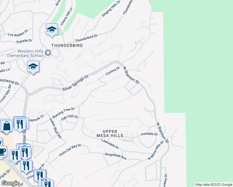 map of restaurants, bars, coffee shops, grocery stores, and more near 624 Skydale Drive in El Paso