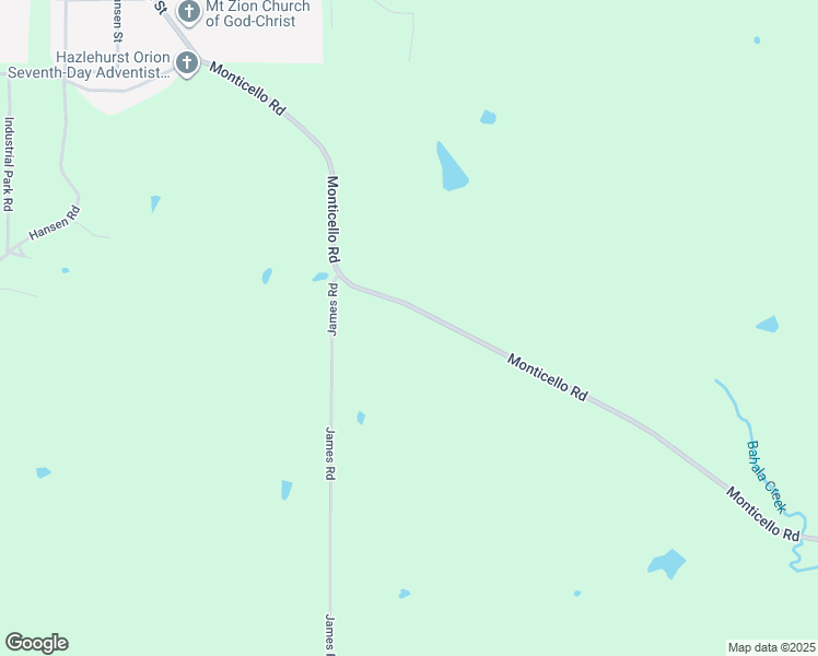 map of restaurants, bars, coffee shops, grocery stores, and more near 15001-15199 Monticello Rd in Hazlehurst