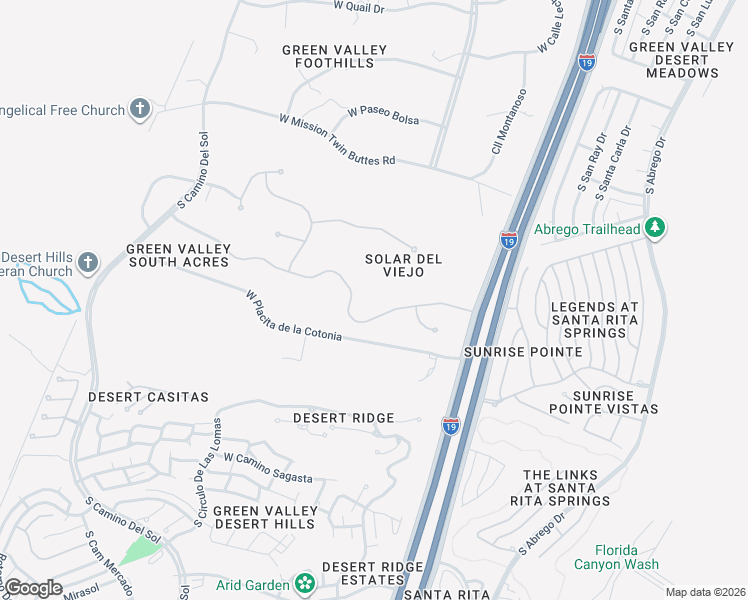 map of restaurants, bars, coffee shops, grocery stores, and more near 850 West Placita Quieta in Green Valley