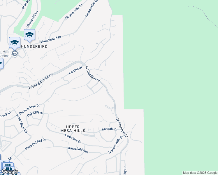 map of restaurants, bars, coffee shops, grocery stores, and more near 5812 Coronado Ridge Drive in El Paso
