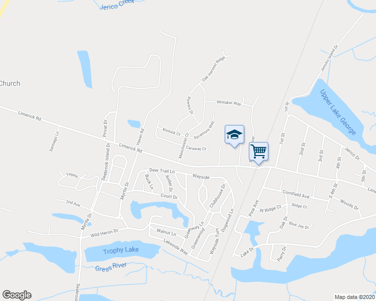 map of restaurants, bars, coffee shops, grocery stores, and more near 25 Caraway Court in Midway