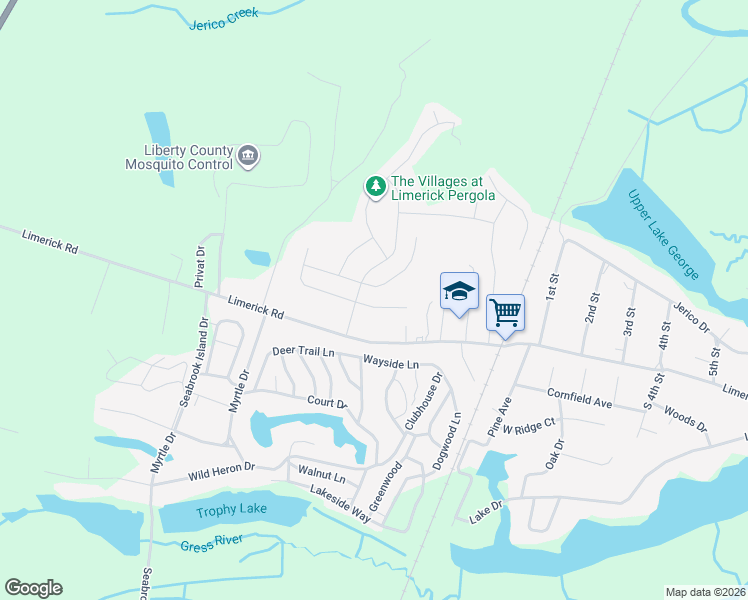 map of restaurants, bars, coffee shops, grocery stores, and more near 44 Caraway Court in Midway