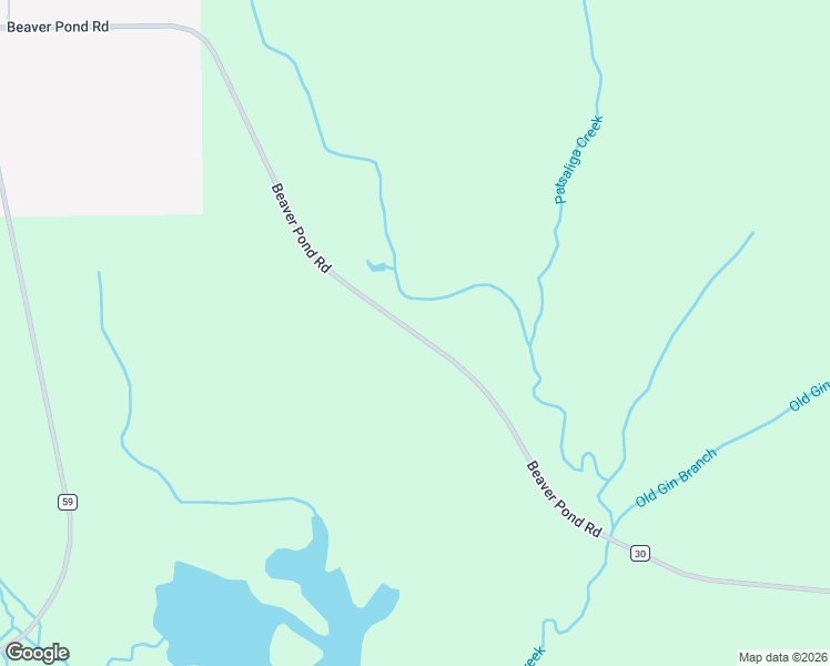 map of restaurants, bars, coffee shops, grocery stores, and more near Beaver Pond Road in Grady