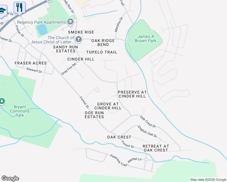 map of restaurants, bars, coffee shops, grocery stores, and more near 407 Club Drive in Hinesville