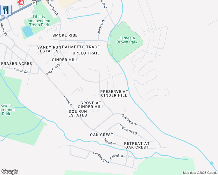 map of restaurants, bars, coffee shops, grocery stores, and more near 702 Eden Lane in Hinesville
