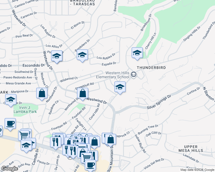 map of restaurants, bars, coffee shops, grocery stores, and more near 6226 Constellation Drive in El Paso