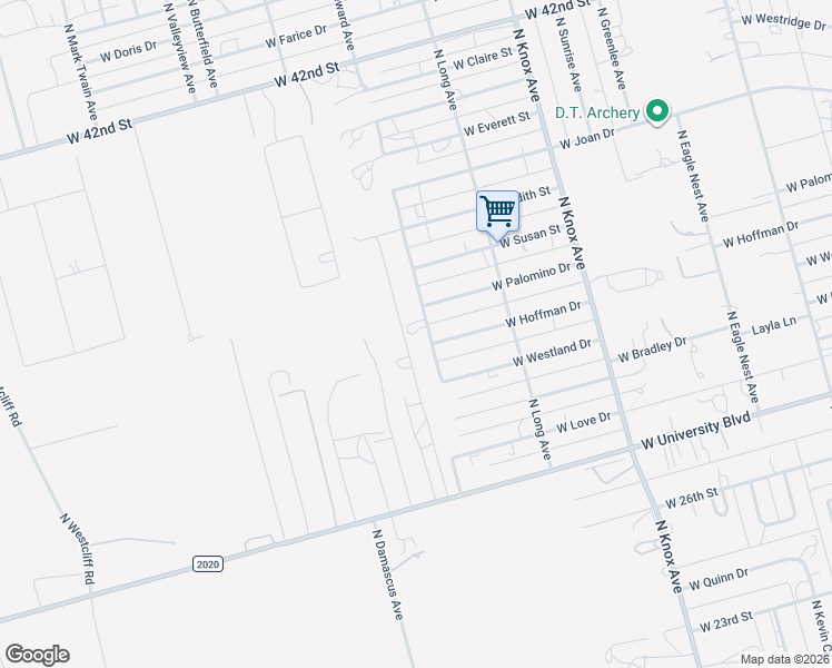 map of restaurants, bars, coffee shops, grocery stores, and more near 12370 West Palomino Drive in Odessa