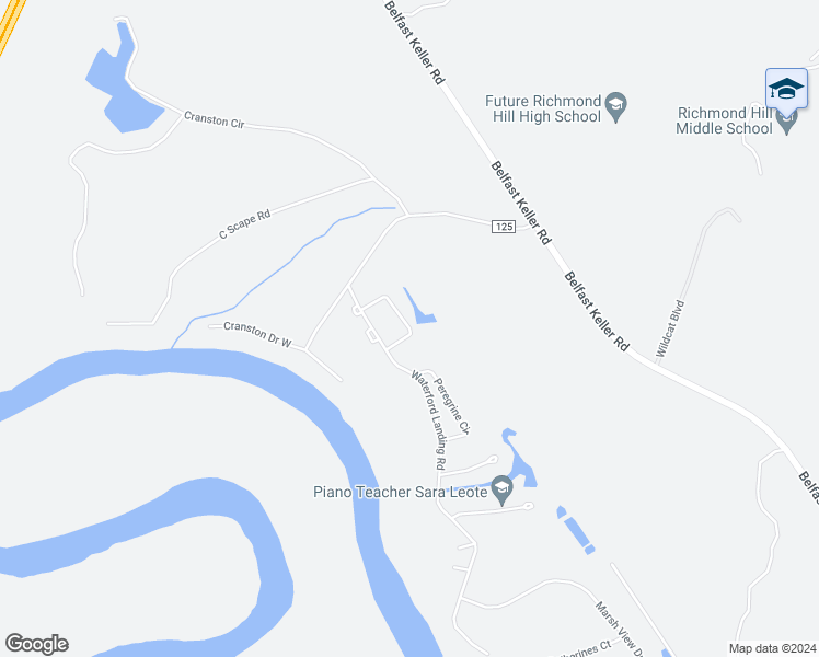 map of restaurants, bars, coffee shops, grocery stores, and more near Oak Ridge Circle in Richmond Hill