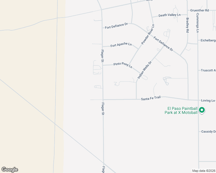 map of restaurants, bars, coffee shops, grocery stores, and more near 4940 Flager Street in El Paso