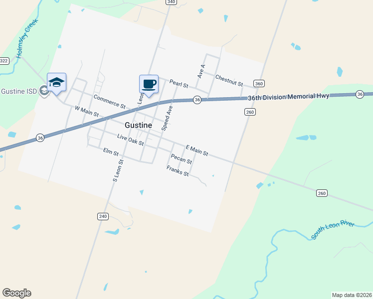 map of restaurants, bars, coffee shops, grocery stores, and more near 501 East Main Street in Gustine