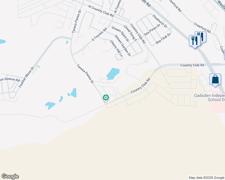 map of restaurants, bars, coffee shops, grocery stores, and more near 211 Casas Bella Lane in Santa Teresa