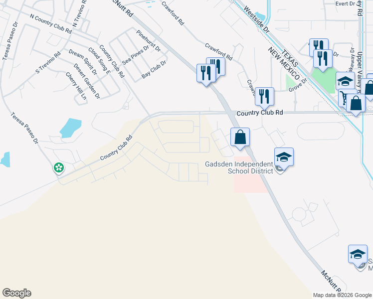 map of restaurants, bars, coffee shops, grocery stores, and more near Unnamed Road in Santa Teresa