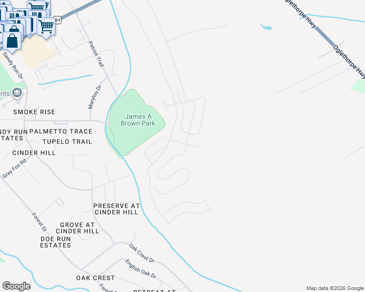 map of restaurants, bars, coffee shops, grocery stores, and more near Lee Road in Hinesville