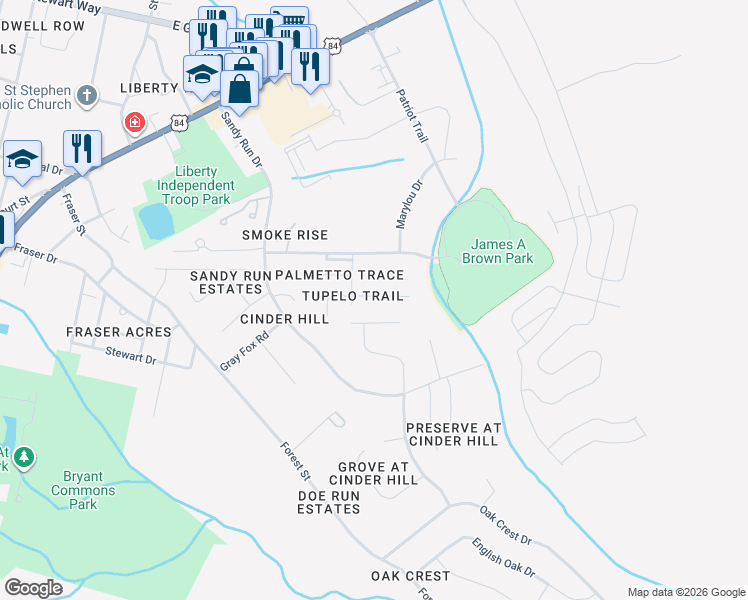 map of restaurants, bars, coffee shops, grocery stores, and more near 433 Willow Oak Lane in Hinesville
