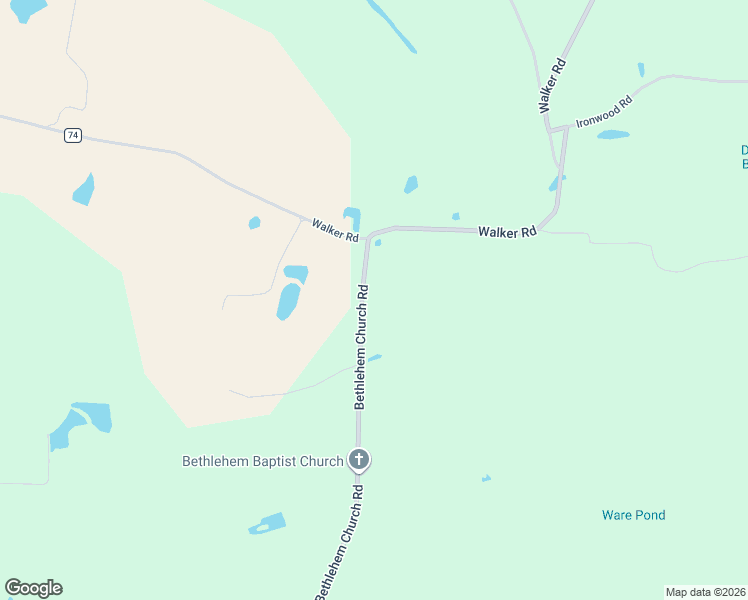 map of restaurants, bars, coffee shops, grocery stores, and more near 1045 Bethlehem Church Road in Fitzgerald