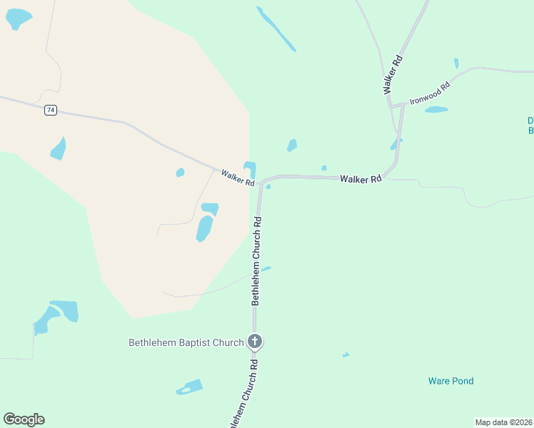 map of restaurants, bars, coffee shops, grocery stores, and more near 1045 Bethlehem Church Road in Fitzgerald