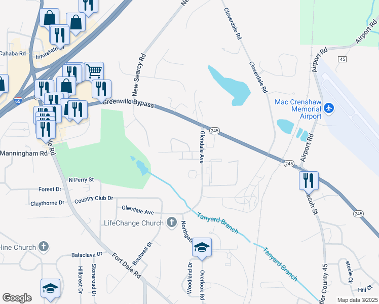 map of restaurants, bars, coffee shops, grocery stores, and more near 790 Hardscramble Road in Greenville