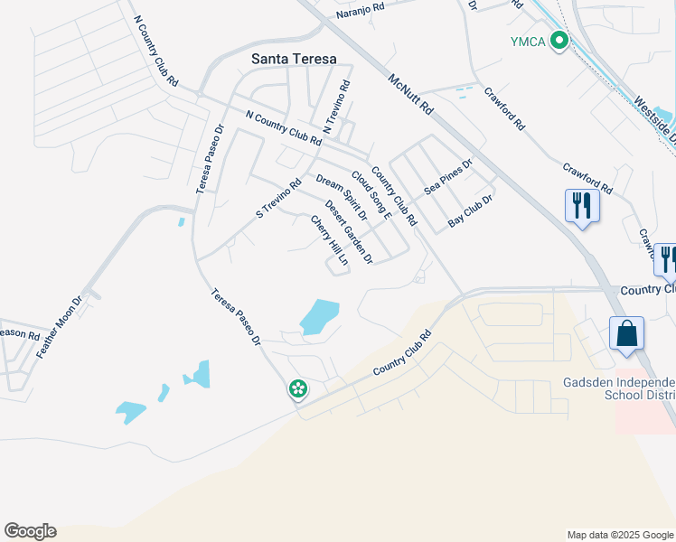 map of restaurants, bars, coffee shops, grocery stores, and more near 174 Cherry Hill Lane in Santa Teresa