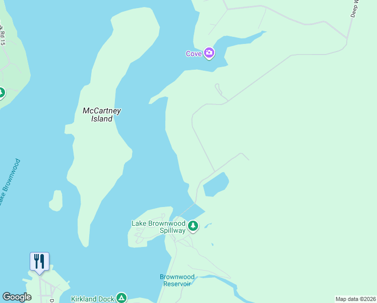 map of restaurants, bars, coffee shops, grocery stores, and more near 2035 Deep Water Road in Brownwood