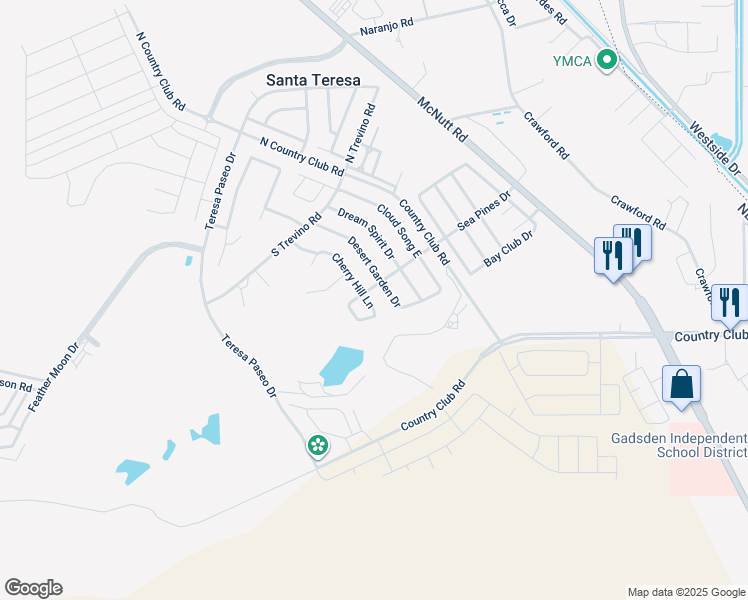 map of restaurants, bars, coffee shops, grocery stores, and more near 174 Cherry Hill Lane in Santa Teresa