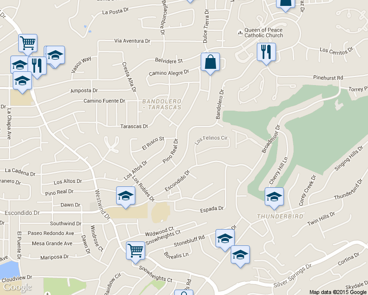 map of restaurants, bars, coffee shops, grocery stores, and more near 6217 Bandolero Dr in El Paso