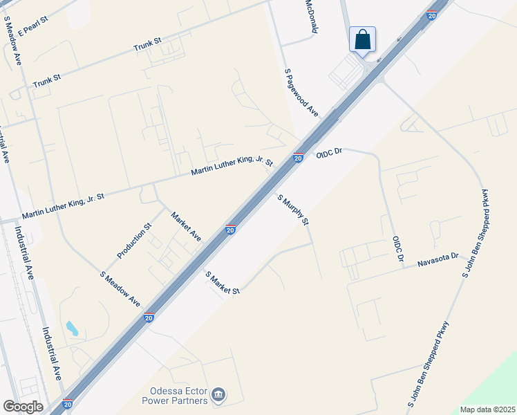 map of restaurants, bars, coffee shops, grocery stores, and more near 2741 Interstate 20 Service Road in Odessa