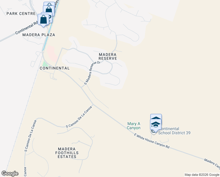 map of restaurants, bars, coffee shops, grocery stores, and more near 1561 South Walnut Spring Place in Green Valley