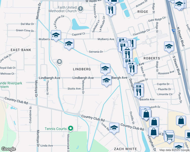 map of restaurants, bars, coffee shops, grocery stores, and more near 5204 Mora Drive in El Paso