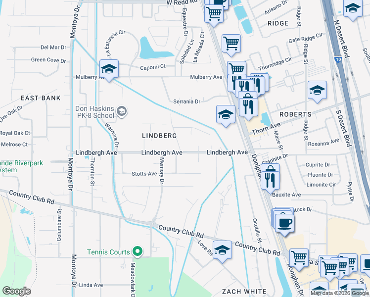 map of restaurants, bars, coffee shops, grocery stores, and more near 5204 Mora Drive in El Paso