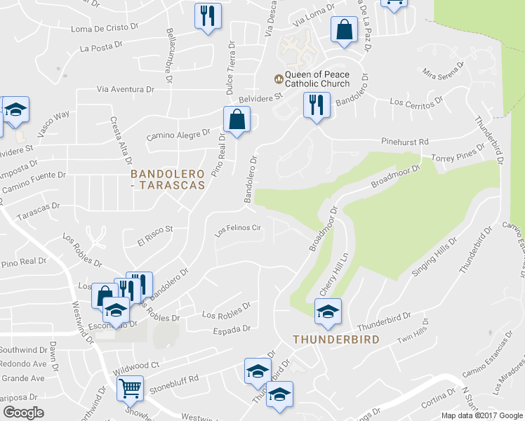 map of restaurants, bars, coffee shops, grocery stores, and more near 6001 Rinconcito Way in El Paso