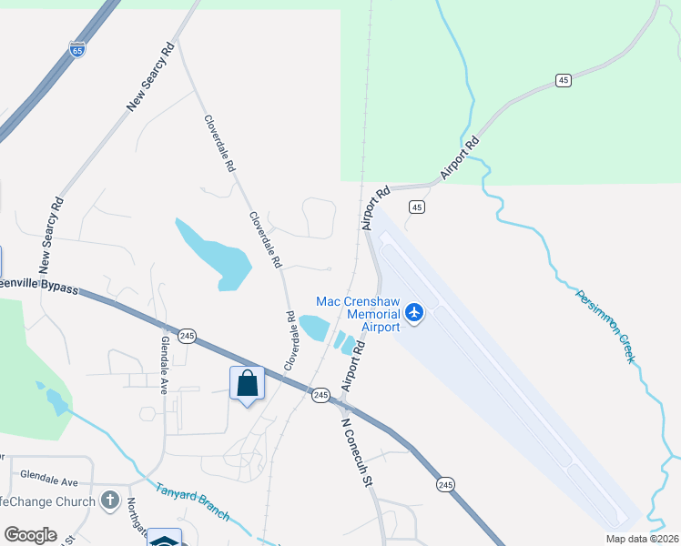 map of restaurants, bars, coffee shops, grocery stores, and more near Cloverdale Lane in Greenville