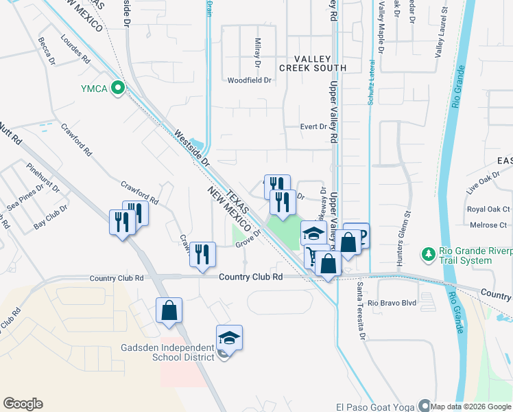 map of restaurants, bars, coffee shops, grocery stores, and more near 840 Lakeway Drive in El Paso