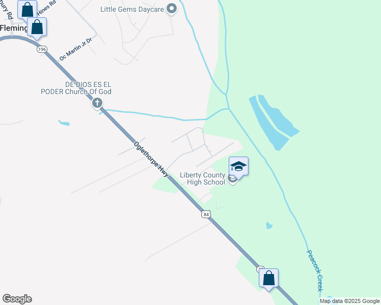 map of restaurants, bars, coffee shops, grocery stores, and more near 2815 Caleb White Boulevard in Hinesville