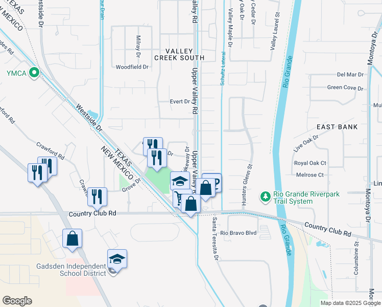 map of restaurants, bars, coffee shops, grocery stores, and more near 709 Lakeshore Drive in El Paso