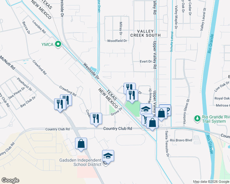 map of restaurants, bars, coffee shops, grocery stores, and more near 840 Lakeway Drive in El Paso