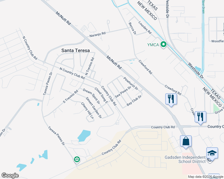 map of restaurants, bars, coffee shops, grocery stores, and more near 129 Augusta Drive in Santa Teresa