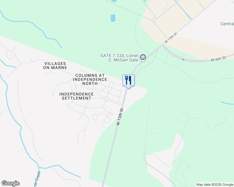 map of restaurants, bars, coffee shops, grocery stores, and more near 105 Davila Street in Hinesville