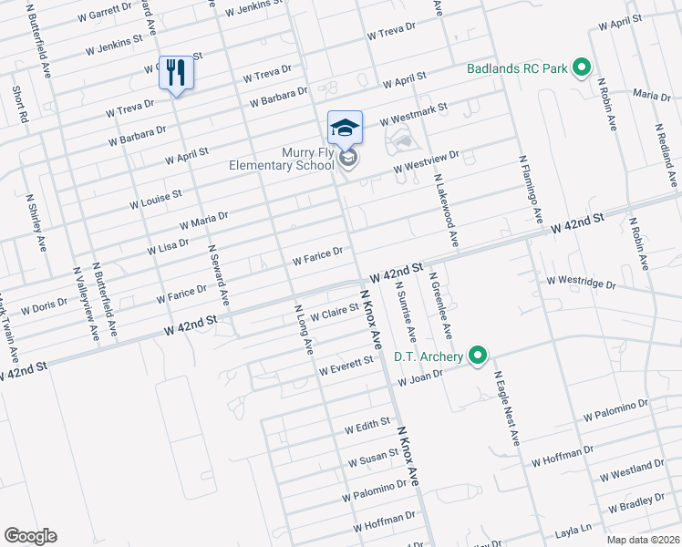 map of restaurants, bars, coffee shops, grocery stores, and more near 12017 West Farice Drive in Odessa