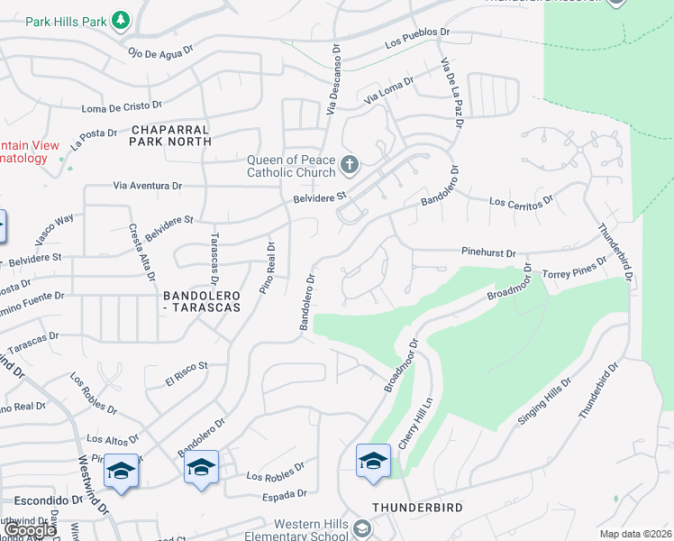map of restaurants, bars, coffee shops, grocery stores, and more near 1039 Los Jardines Circle in El Paso