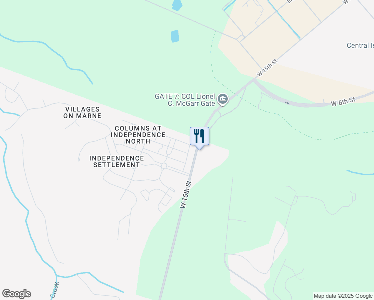 map of restaurants, bars, coffee shops, grocery stores, and more near 109 Conner Court in Hinesville