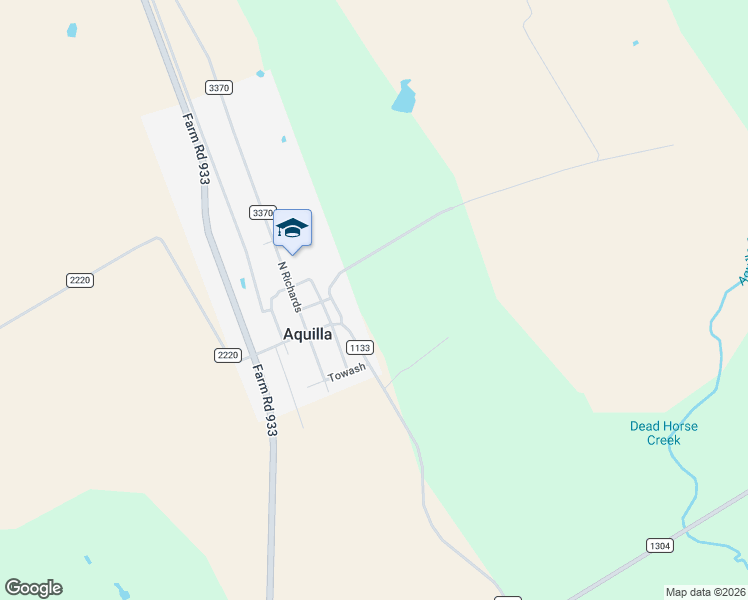 map of restaurants, bars, coffee shops, grocery stores, and more near 501 Treadwell in Aquilla