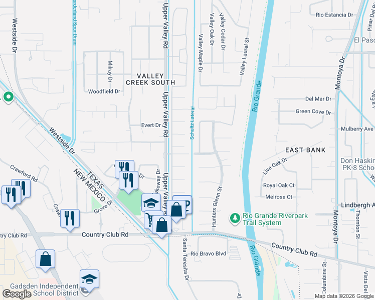 map of restaurants, bars, coffee shops, grocery stores, and more near 608 Timber Oaks Drive in El Paso
