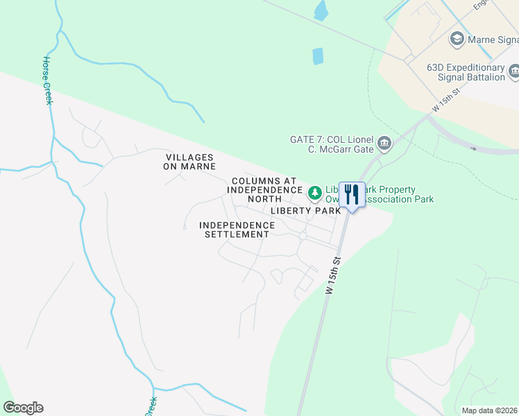 map of restaurants, bars, coffee shops, grocery stores, and more near 11 Gambrell Road in Hinesville