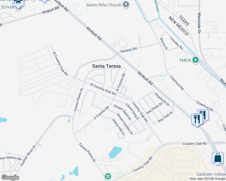 map of restaurants, bars, coffee shops, grocery stores, and more near 109 Apache Gold Loop in Santa Teresa