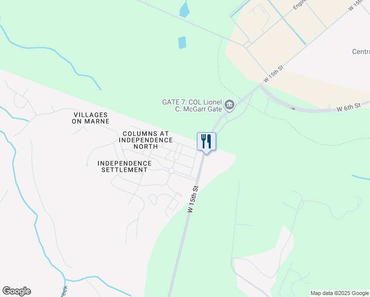 map of restaurants, bars, coffee shops, grocery stores, and more near 408 Valdez Court in Hinesville