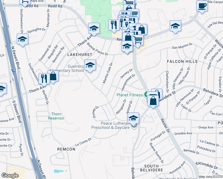 map of restaurants, bars, coffee shops, grocery stores, and more near 701 Colchester Drive in El Paso