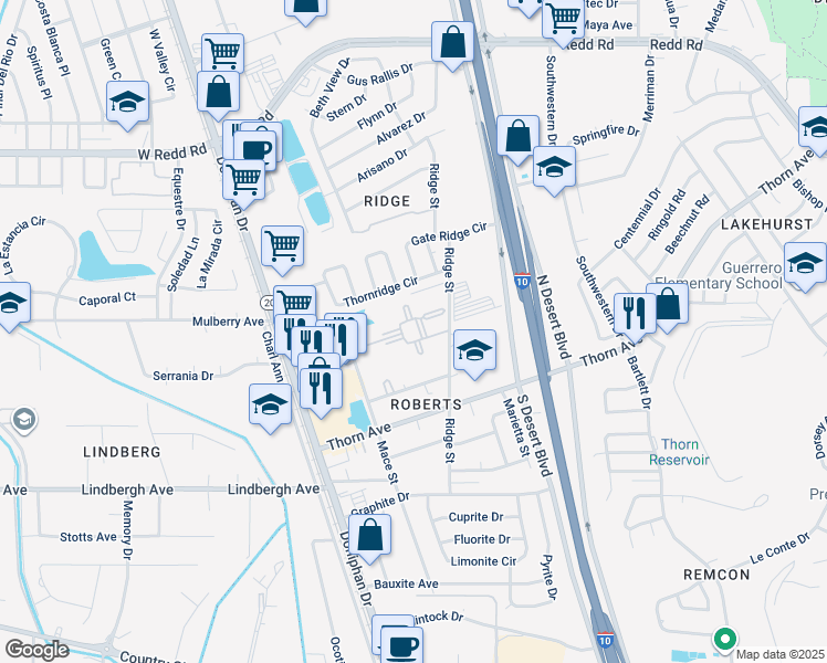 map of restaurants, bars, coffee shops, grocery stores, and more near 109 Hilary Circle in El Paso