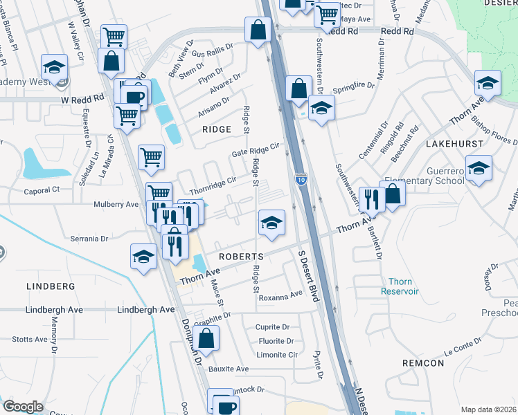 map of restaurants, bars, coffee shops, grocery stores, and more near 99 Hilary Circle in El Paso