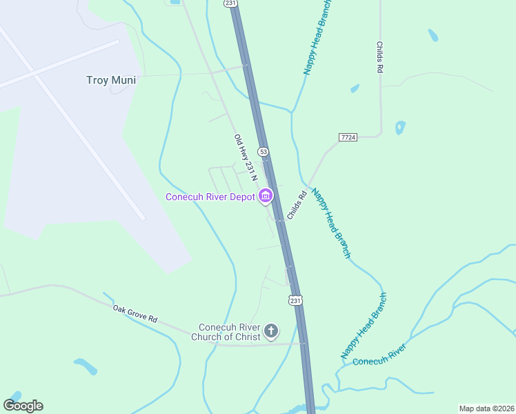 map of restaurants, bars, coffee shops, grocery stores, and more near 1312 County Road 1149 in Troy